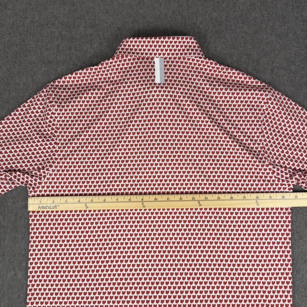 Rhoback Polo Shirt Mens Small Red Ohio AOP Golf Performance Stretch Jersey Knit - Picture 8 of 11